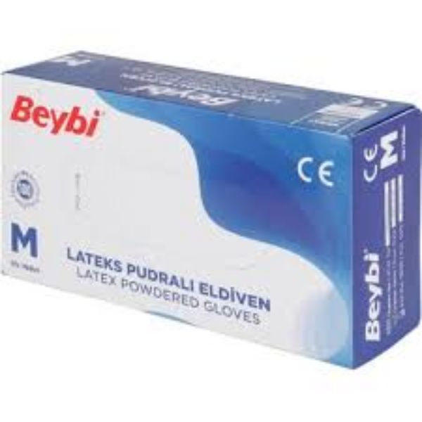 Beybi Eldiven Lateks Pudralı Medium 100'lü